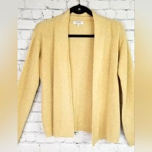 Bartolini Cashmere Blend Sweater Small Womens Open Cardigan Italian Knit Tan NWT